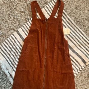 🆕 NWT Altar'd State Corduroy Zip Up Burnt Orange Dress Size Large